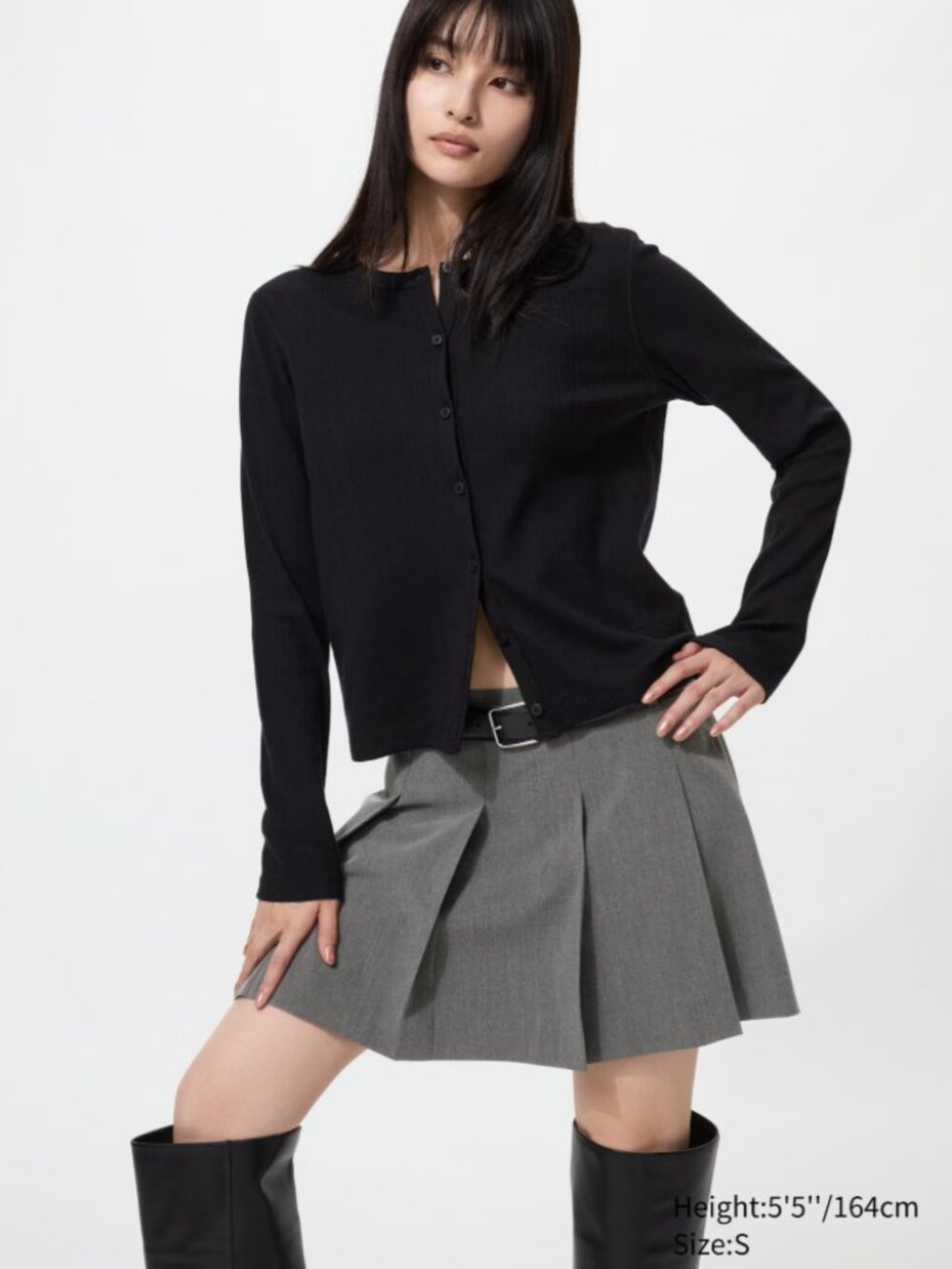 NWOT Uniqlo - Pleated Skort Dark Gray Size XXS